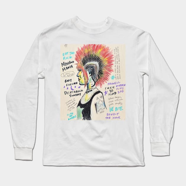 Mohawk-girl Long Sleeve T-Shirt by LunaElizabeth